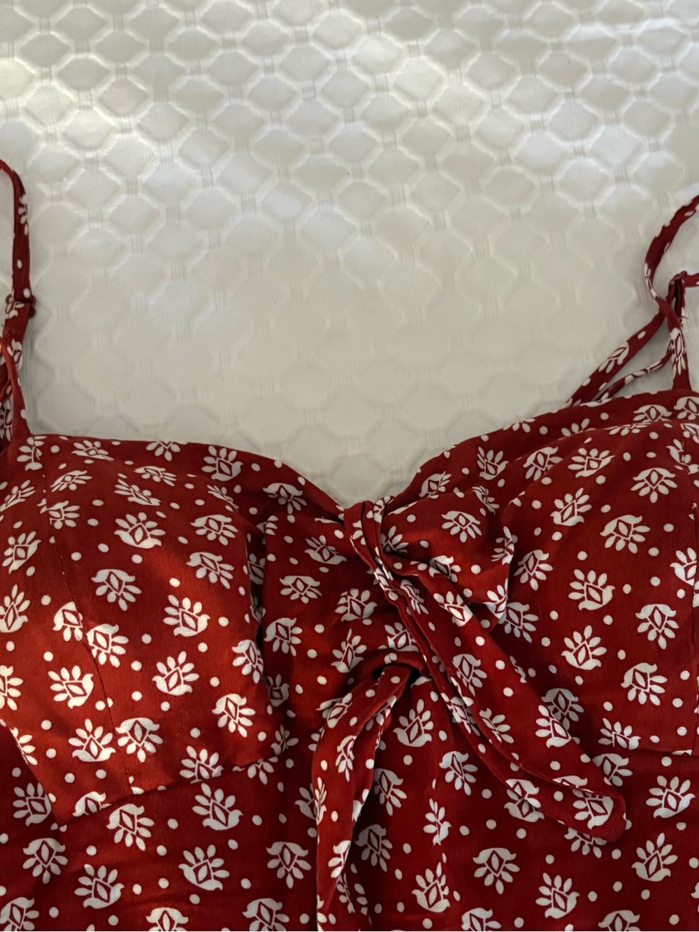 Wish Red Floral Tie-Front Cami